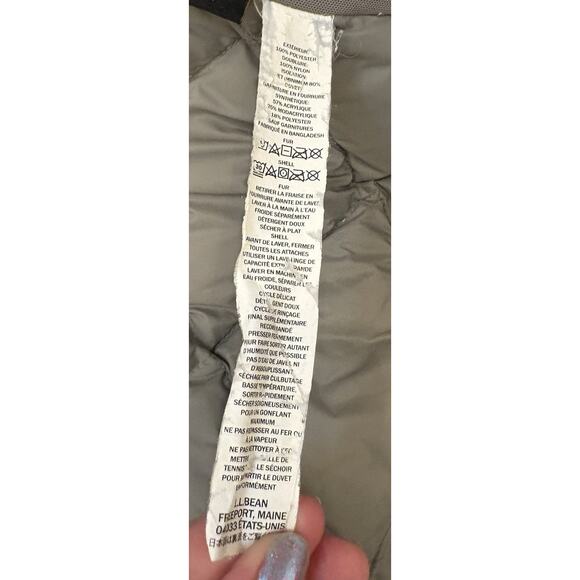 LL Bean Women's Down Tek Parka Jacket Blue Hooded Size XL Detachable Hood - Picture 5 of 10